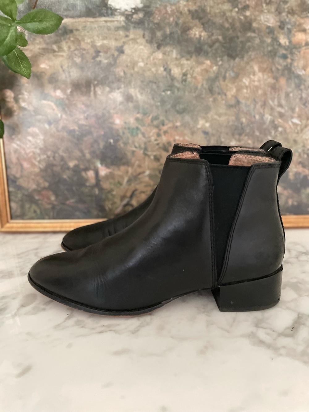 Madewell‎ Carina Black Leather Ankle Boots Womens size 8.5 - Picture 2 of 8